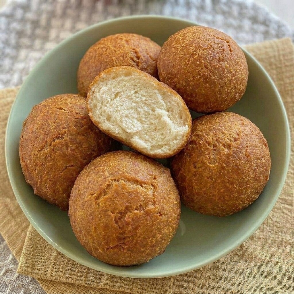 Nigerian buns, crisp fried dough balls, stacked on a plate